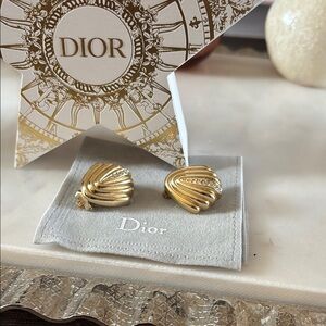 Dior Gold clip on vintage earrings